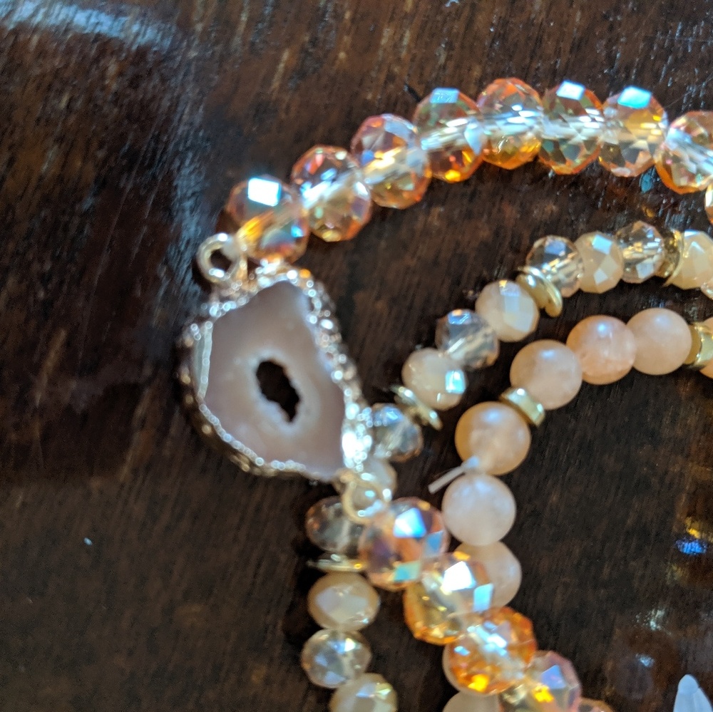 Beaded geode bracelet